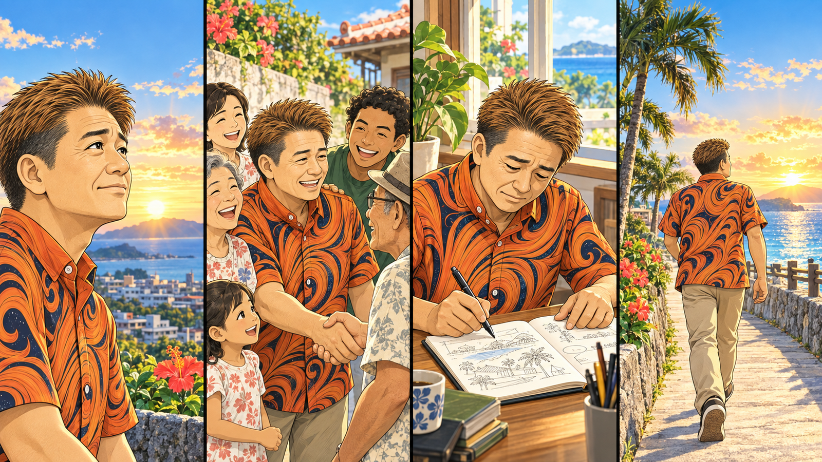 感謝を力に新しい一歩を踏み出す宮城浩の4コマ漫画