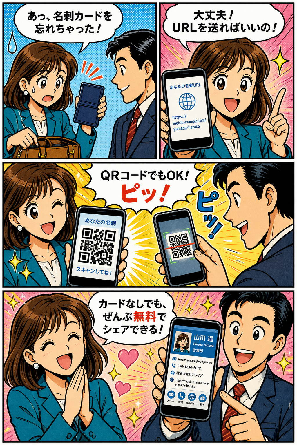 カードなしでもURL・QRでシェア
