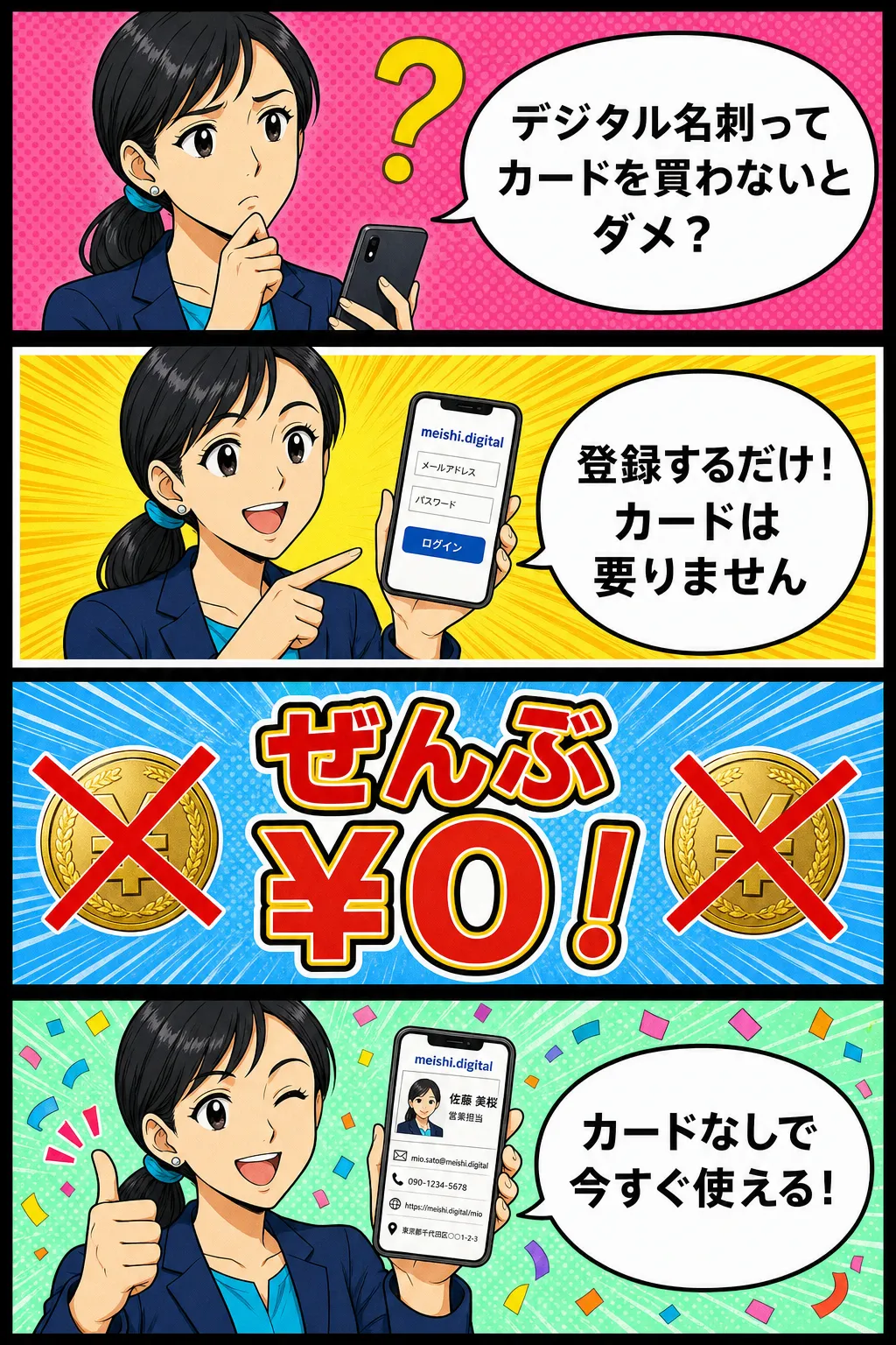 カードを買わなくても登録するだけで無料で使える