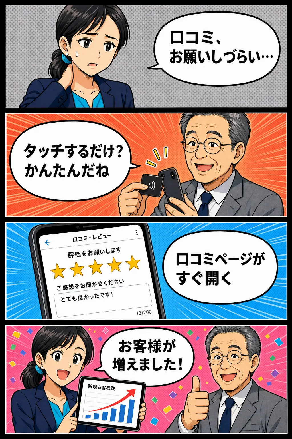 タッチだけでGoogle口コミページへ誘導して集客できる