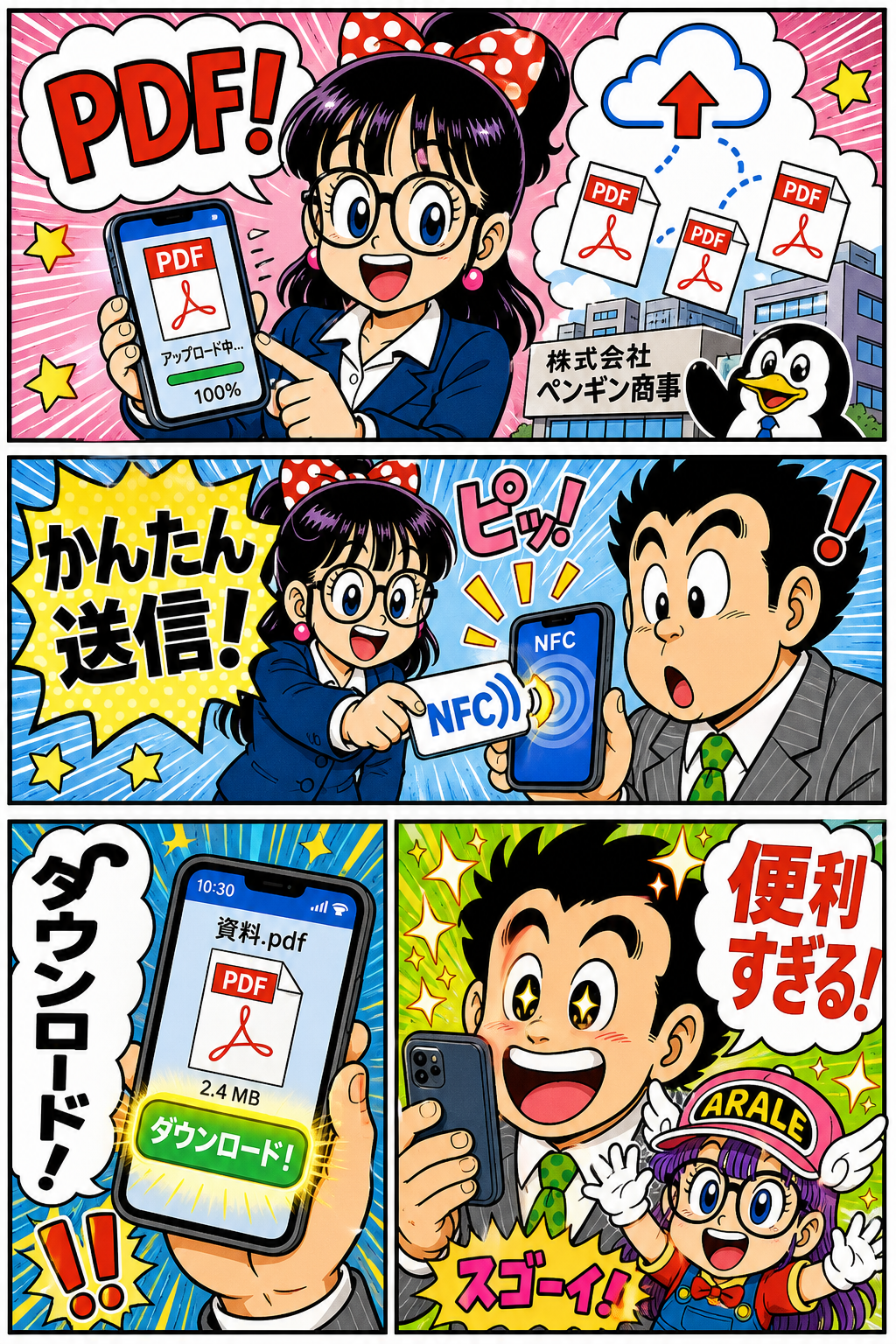名刺と同時に資料も